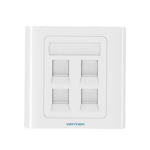 Vention 4 Port Wall Faceplate White 86 Type